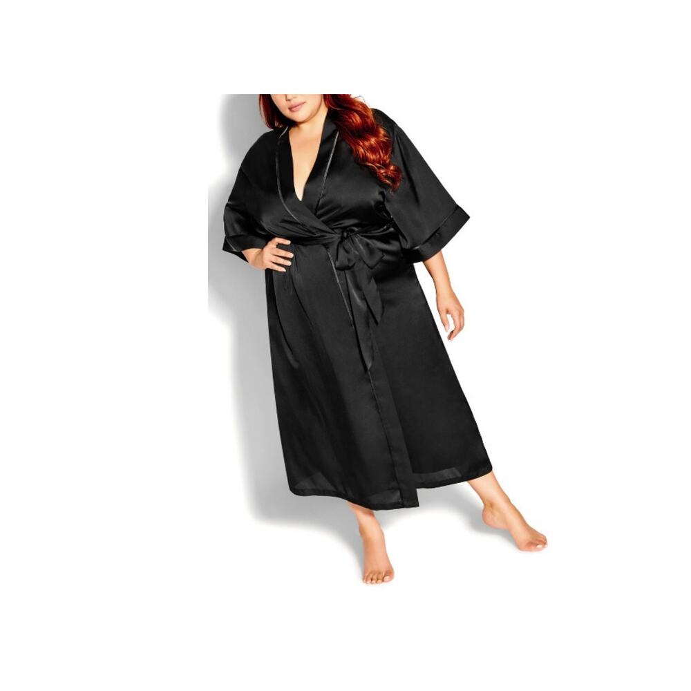 City Chic Lavish Robe in Black